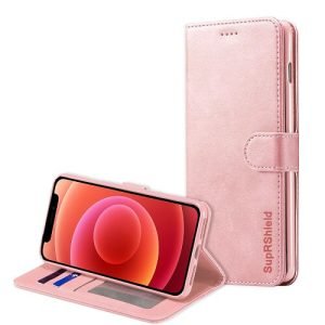 Apple iPhone 12 Mini Wallet Case Flip Leather Card Slots Cover (Rose Gold)