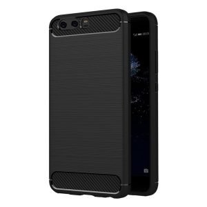 Huawei P10 Shockproof Heavy Duty Rugged Matte Carbon Fiber Case Cover (Black)