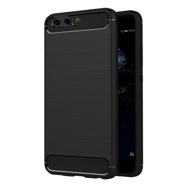 Huawei P10 Shockproof Heavy Duty Rugged Matte Carbon Fiber Case Cover (Black)