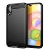 Samsung Galaxy A01 Shockproof Heavy Duty Rugged Matte Carbon Fiber Case Cover (Black)