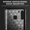 Samsung Galaxy A21 Shockproof Heavy Duty Rugged Matte Carbon Fiber Case Cover (Black)