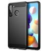 Samsung Galaxy A21 Shockproof Heavy Duty Rugged Matte Carbon Fiber Case Cover (Black)