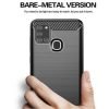 Samsung Galaxy A21s Shockproof Heavy Duty Rugged Matte Carbon Fiber Case Cover (Black)