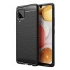 Samsung Galaxy A42 Shockproof Heavy Duty Rugged Matte Carbon Fiber Case Cover (Black)