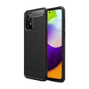 Samsung Galaxy A52 Shockproof Heavy Duty Rugged Matte Carbon Fiber Case Cover (Black)
