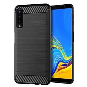 Samsung Galaxy A7 2018 Shockproof Heavy Duty Rugged Matte Carbon Fiber Case Cover (Black)