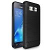Samsung Galaxy J1 2016 Shockproof Heavy Duty Rugged Matte Carbon Fiber Case Cover (Black)
