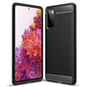 Samsung Galaxy S20 FE Shockproof Heavy Duty Rugged Matte Carbon Fiber Case Cover (Black)