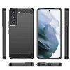 Samsung Galaxy S22 Shockproof Heavy Duty Rugged Matte Carbon Fiber Case Cover (Black)