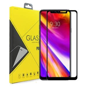 [2 Pack] LG G7 Full Coverage Tempered Glass Screen Protector Film Guard (Black)