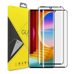 [2 Pack] LG Velvet Full Coverage Tempered Glass Screen Protector Film Guard (Black)