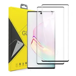 [2 Pack] Samsung Galaxy Note 10 Full Coverage Tempered Glass Screen Protector Film Guard (Black)