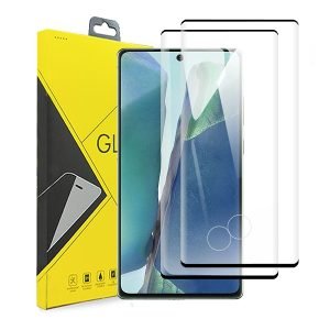 [2 Pack] Samsung Galaxy Note 20 Full Coverage Tempered Glass Screen Protector Film Guard (Black)
