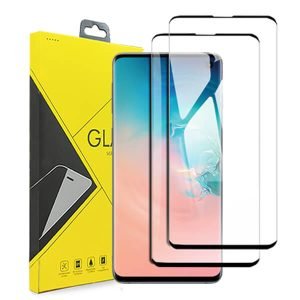 [2 Pack] Samsung Galaxy S10 Full Coverage Tempered Glass Screen Protector Film Guard (Black)