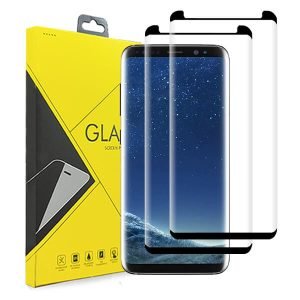 [2 Pack] Samsung Galaxy S8 Plus Full Coverage Tempered Glass Screen Protector Film Guard (Black)