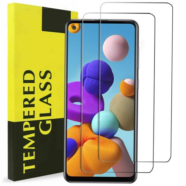 [2 Pack] Samsung Galaxy A21 Full Coverage Tempered Glass Screen Protector Film Guard