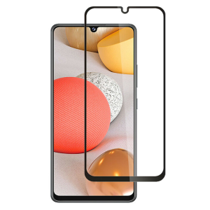 [2 Pack] Samsung Galaxy A42 Full Coverage Tempered Glass Screen Protector Film Guard (Black)