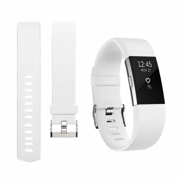 For Fitbit Charge 2 Band Replacement Wrist Strap Silicone Smart Watch Band (Small , White)