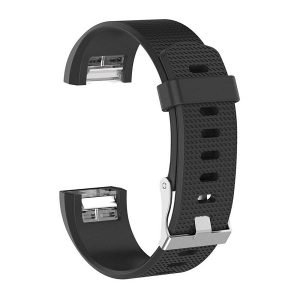 For Fitbit Charge 3 / 4 Band Replacement Wrist Strap Silicone Smart Watch Band (Large, Black)