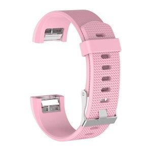 For Fitbit Charge 3 / 4 Band Replacement Wrist Strap Silicone Smart Watch Band (Large, Pink)