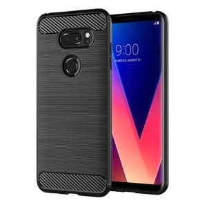 LG V30 Plus Case Shockproof Heavy Duty Rugged Anti Knock Back Cover (Black)
