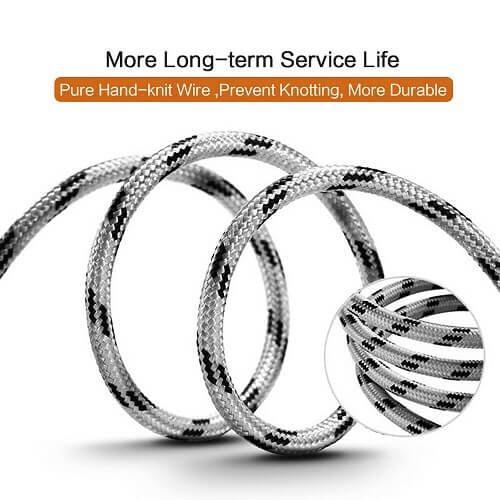 Lightning Fast Charging Data Sync Charger Cable Cord Braided For Apple iPhone iPad iPod (Black, 1 Meter)