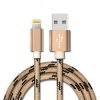 Lightning Fast Charging Data Sync Charger Cable Cord Braided For Apple iPhone iPad iPod (Gold, 1 Meter)