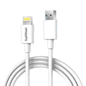 Lightning Fast Charging Data Sync Charger Cable Cord SupRShield For Apple iPhone iPad iPod (White, 2 Meter)