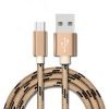 Micro USB 2.0 Fast Charging Charger Cable Cord Braided For Samsung S7 Edge S6 S5 S4 Android LG Huawei HTC (1M Gold)