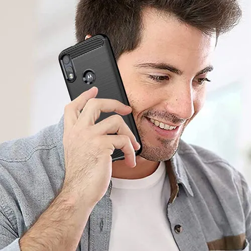 Motorola Moto E 2020 Case Shockproof Heavy Duty Rugged Anti Knock Back Cover (Black)