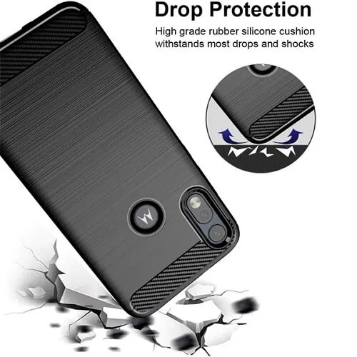 Motorola Moto E 2020 Case Shockproof Heavy Duty Rugged Anti Knock Back Cover (Black)