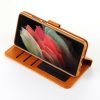 Samsung Galaxy S21 Ultra SupRShield Wallet Leather Card Holder Flip Protective Shockproof Magnetic Case Cover (Brown)