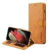 Samsung Galaxy S21 Ultra Genuine SupRShield Wallet Leather Flip Stand Magnetic Case Cover (Brown)