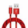 Type C USB Charging Cable Cord Braided (025M Red Type-C)