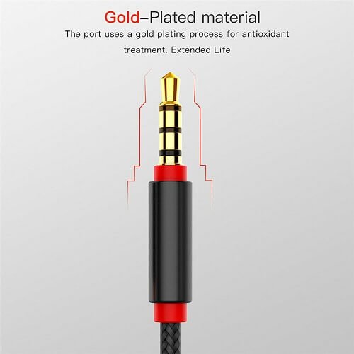 Type C to AUX Cable USB-C to 3.5mm Male Audio Cord Adapter For Car Stereo (Black)