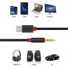 Type C to AUX Cable USB-C to 3.5mm Male Audio Cord Adapter For Car Stereo (Black)