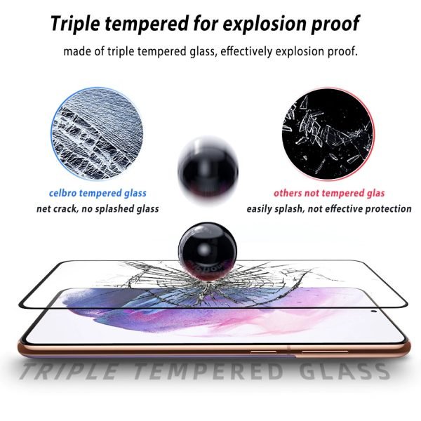 Samsung Galaxy S21 Plus 5G Black Tempered Glass LCD Screen Protector Film Guard - Image 3