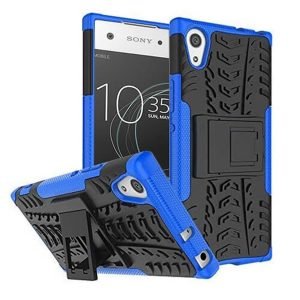 Sony XA1 Heavy Duty Tough Kickstand Shockproof Rugged Case Cover (Blue)