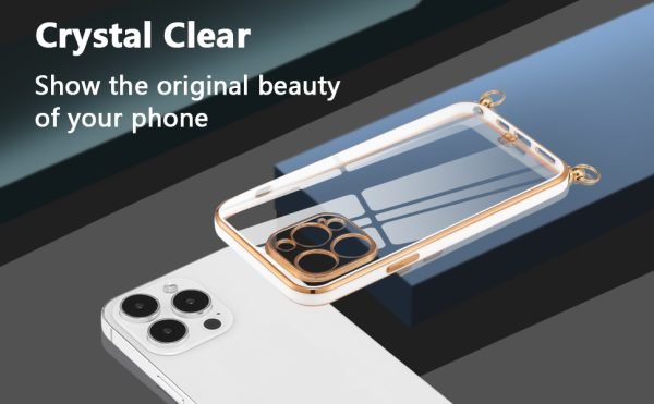 For iPhone 7 Case Luxury Stream Electro Plating With Chain Elegant Case Cover (Black)
