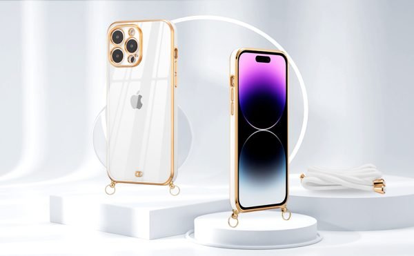 For iPhone 11 Luxury Stream Electro Plating With Chain Elegant Case Cover (White) - Image 3