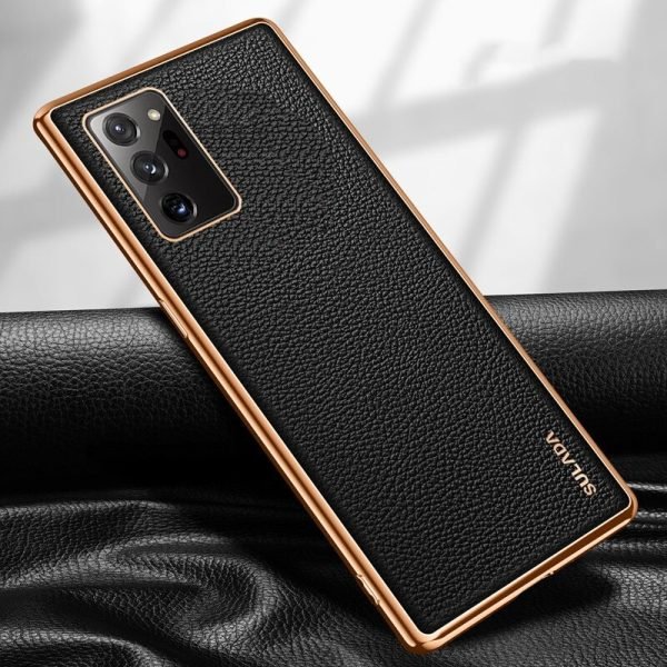 For Samsung Galaxy S21 Soft Leather Shockproof Luxury Stream Plating Elegant Case Cover (Red)