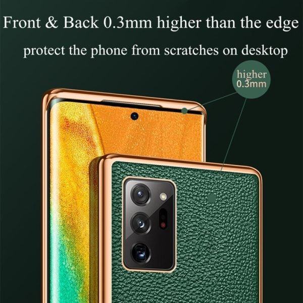 For Samsung Galaxy S21 Soft Leather Shockproof Luxury Stream Plating Elegant Case Cover (Green) - Image 4