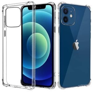 Apple iPhone 12 Mini Clear Case Shockproof Tough Gel Transparent Air Cushion Heavy Duty Phone Back Cover (Crystal Clear)