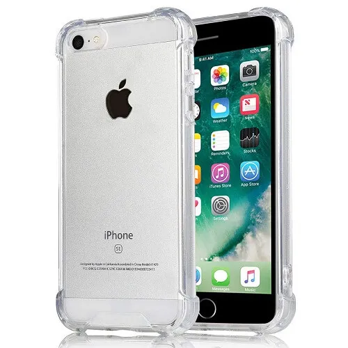 Apple iPhone 7 Clear Case Shockproof Tough Gel Transparent Air Cushion Heavy Duty Phone Back Cover (Crystal Clear)