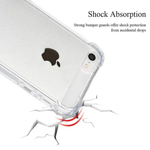 Apple iPhone 7 Clear Case Shockproof Tough Gel Transparent Air Cushion Heavy Duty Phone Back Cover (Crystal Clear)