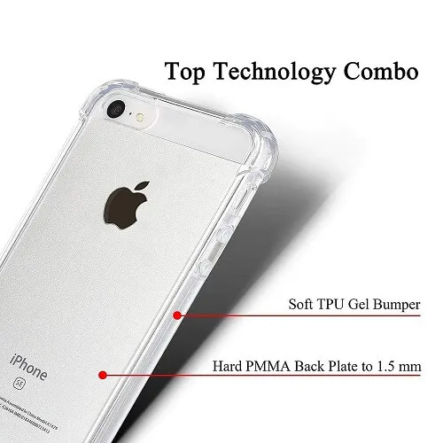 Apple iPhone 7 Clear Case Shockproof Tough Gel Transparent Air Cushion Heavy Duty Phone Back Cover (Crystal Clear)