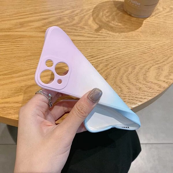 Apple iPhone 12 Pro Max Silicone Camera Protective Cover Case, Screen Protector, Wallet Leather Flip Cover, Charging Cable & Adapter. For Apple iPhone 12 Pro max Smart Shockproof Liquid Silicone Full Camera Protective Case Cover (Purple+Aqua)