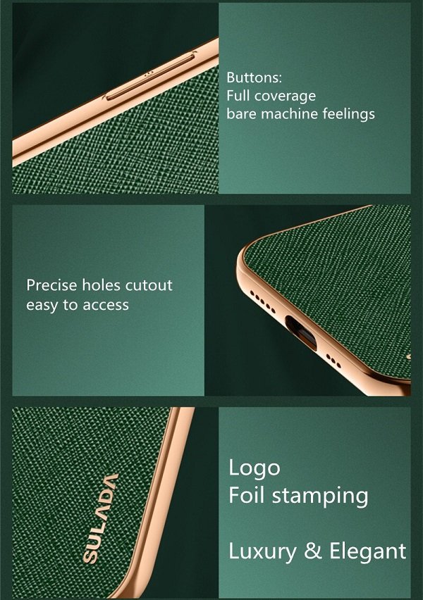 For Apple iPhone 12 Soft Leather Shockproof Luxury Stream Plating Elegant Case Cover (Green)