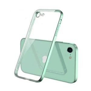 For Apple iPhone 8 Smart Shockproof Luxury Stream Electro Plating Clear Elegant Case Cover (Green)