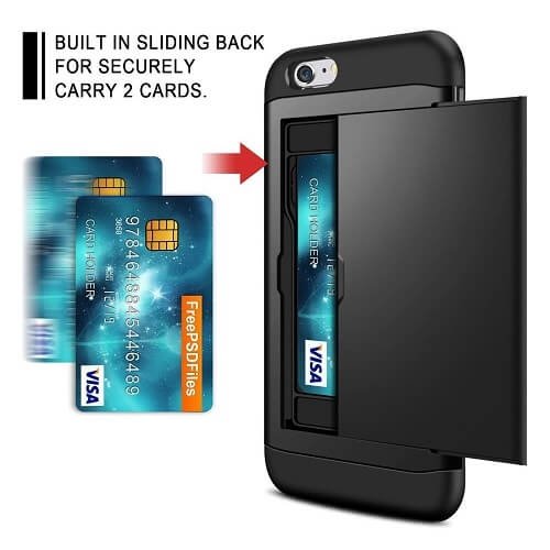 For Apple iPhone SE 2020 Shockproof Card Slot Wallet Heavy Duty Case Tough 360 Case Cover (Blue)